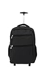 Generico R.Leone/Ormi Trolley Zaino Bagaglio a mano Aereo con 2 Ruote Viaggi Low cost 333 (M 52x32x20cm, Nero)