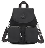 Kipling FIREFLY UP Zaino piccolo (trasformabile in borsa a tracolla), Black Noir (Nero)