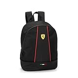 Franco Cosimo Panini FERRARI - Zaino Scuola Media, Superiore E Elementare Con Ampi Vani Centrali Con Chiusura A Zip E Spallacci Regolabili, Cm 28x40hx15,5 - Nero