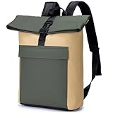 BAGROUPS Zaino da Viaggio Aereo Bagaglio a Mano Zaino Roll Top porta pc Donna Uomo Borsa per Laptop da 15,6 Pollici Alla moda e semplice per a Scuola, Lavoro e Viaggi