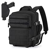 HUNTVP Zaino tattico da 9 l, con fondina, per uomo, donna, piccolo zaino militare Molle, nero, Small, Sport, mini zaino tattico, piccolo zaino, zaino molle con fondina, zaino da palestra da donna