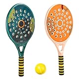 Set di racchette da tennis, racchetta da beach tennis impermeabile con foro per l'aria, racchette da paddle da 18, 1x8, 7' con impugnatura antiscivolo, da con pallina da beach tenn