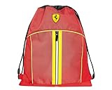FERRARI KIDS - Sacca Coulisse Ufficiale Ferrari, Compatta e Versatile, Ideale per Palestra, Scuola, Viaggi, Portamerenda, Idea Regalo Bambini e Ragazzi, 35x42x2 cm, Rossa e Gialla