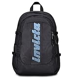 Invicta Zaino Ufficio Invict-Act Plus Fibra Ottica, Nero, Doppio Scomparto Con Tasca PC, Tasca Borraccia, Tasca Con Organizer, Cinghia Vita, Nastri Torace e Regolazione Volume, Zaino Viaggio