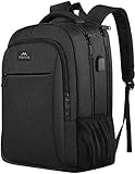 MATEIN Zaino Uomo Zaini per PC Portatile, 15.6 Pollici Zaino Porta PC con Caricatore USB zaino da lavoro, Impermeabile Zaini per Laptop, Computer, Notebook, Viaggio Regalo Uomo & Donna - Nero