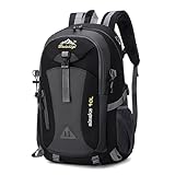 Wffeila 40 L grande volume zaino multifunzione, zaino da trekking, da uomo, scuola, trekking, escursionismo, campeggio, viaggi, pesca, arrampicata, alpinismo o uso quotidiano, Nero , taglia unica
