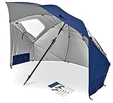 Sport-Brella Premiere Portable Sun Umbrella, Ombrello da Giardino Multiuso, Facile da Piegare, 243 cm, 1 Pezzo, Ideale per Attività all'Aperto, Spiaggia e Giardino, Protezione UV - Blu