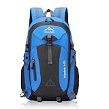 Auirshiky Zaino da escursionismo da uomo, unisex, per attività all'aperto, 40 l, grande capacità, impermeabile, per campeggio, escursioni, viaggi, sport, arrampicata, ciclismo, Blu, L