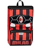 Seven Zaino Scuola Estensibile ACM 1899 Calcio - PATH OF VICTORY, Nero Rosso - Zaino Doppio Scomparto Sdoppiabile Tramite Zip e Con Tasca Porta Borraccia, Zaino Bambino