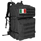Oreunik Zaino Militare 45L, Zaino Tattico Impermeabile, Zaini Molle Grande Zaino d'Assalto per Trekking, Campeggio, Escursionismo (Nero)