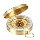 Bussola Professionale Impermeabile con Luminosità Notturna Integrata - Design Vintage in Rame Puro Antigraffio, Compatto e Portatile per Escursionismo, Trekking, Nautica, Sopravvivenza