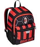 Zaino Scuola A.C. MILAN Calcio - PATH OF VICTORY, Nero Rosso - Zaino Doppio Scomparto - Tasca Porta Borraccia, Zaino Bambino - Maxi Capienza