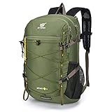 SKYSPER Zaino Ultraleggero Pieghevole, Zaino Ripiegabile 30L Resistente all'Acqua con Strisce Riflettenti Zaino da Trekking con Uscita dell'Acqua per Hiking Escursione Viaggio Uomo Donna ISHE30-Verde