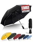 Chakipee Ombrello Pieghevole Pioggia da Viaggio Antivento - Ombrelli Portatile Nero per Uomo Automatico Apri Chiudi, Rivestimento in 210T Apertura 97 cm 8 ossa