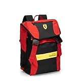 FERRARI - Zaino Estensibile Scuola Media, Elementare e Superiore per Bambini e Ragazzi, Schienale Imbottito e Rinforzato, Spallacci Regolabili - cm 29x13,5 (+9) x41h