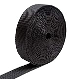 IPEA Cinghia Rigida in Nylon per Zaino e Borse – 10 Metri di Lunghezza – Corda Cinturino Multiuso per Cucito, Sport, Bagagli, Fai da Te – Misure 20/25 / 30/40 mm – Nero – 4 CM