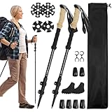 Anluoamfuy Bastoni Trekking Telescopici, Bastone da Trekking Regolabile in Alluminio o Carbonio, Ultraleggeri Trekking Telescopici 110-135cm per Montagna, Nordic Walking, Sci Alpinismo, Campeggio