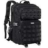 YOREPEK Zaino Militare Tattico, 45L Zaino Molle Professionale Grande Zaino Multifunzione per Lungo Viaggio, Caccia, Escursionismo, Campeggio, Patrol, attività All'aperto - Nero