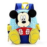 FGen Zaino Mickey Mouse,Zaino Minnie Disney,Zaini Scuola Elementare Bambini per Bambine Ragazzo, Ragazza,Gita, Scolastica (Blu)