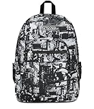 Seven Zaino Scuola Freethink, Nero Grigio, Boy, Zaino Doppio Scomparto Con Supporto USB, Tasca Porta PC o Tablet e Tasca Porta Borraccia, Zaino Medie e Superiori, Bambino Ragazzo